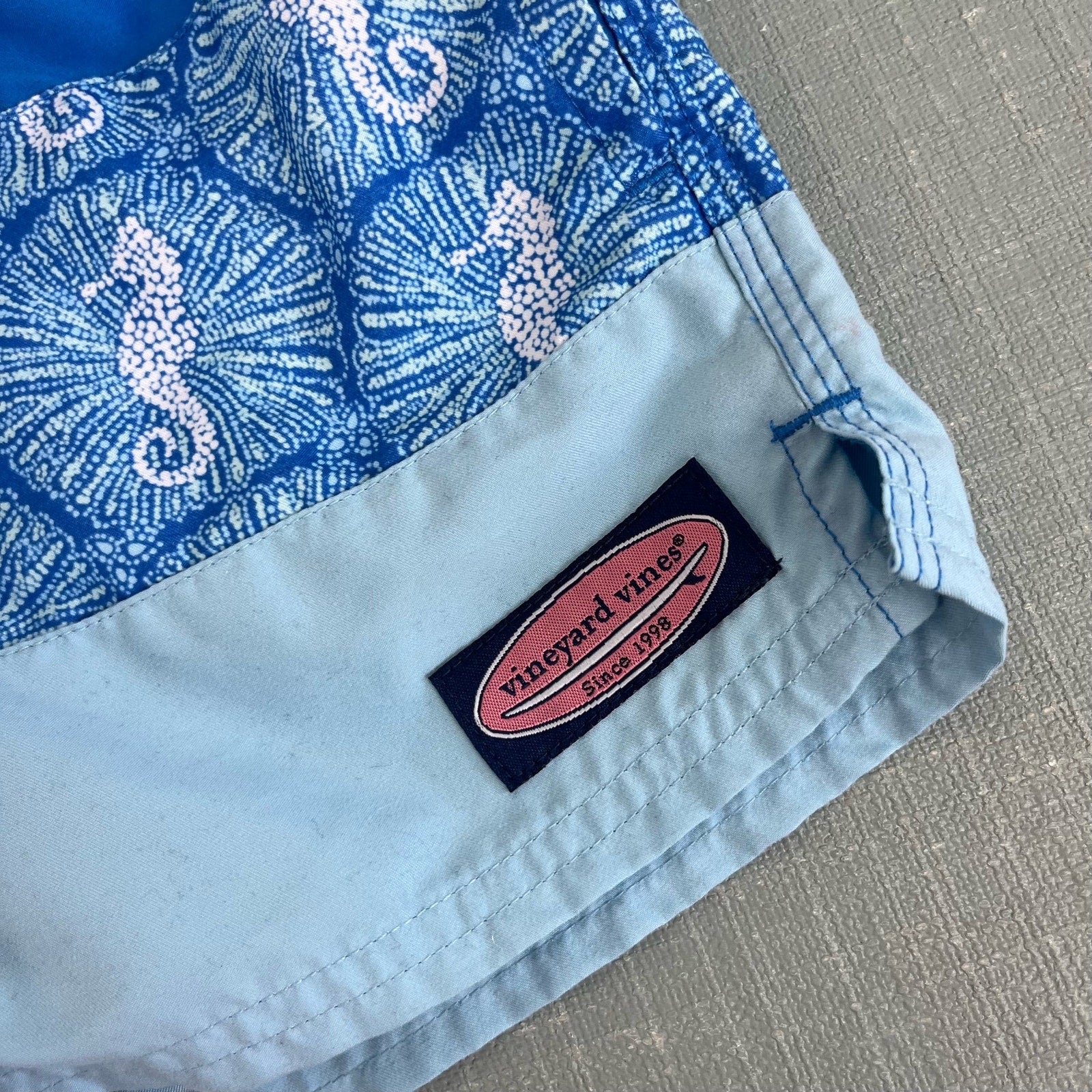 Vineyard Vines Chappy Swim Trunk Blue Seahorses 4T