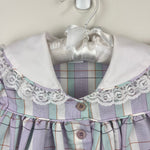 Load image into Gallery viewer, Vintage Bryan Pastel Purple Plaid Lace Ruffle Party Dress Toddler Girl
