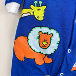 Load image into Gallery viewer, Vintage Lullaby Land Blue Circus Footie Coverall Medium 14.5-18 lbs USA

