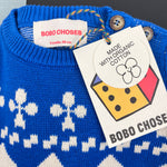 Load image into Gallery viewer, BoBo Choses Farmhouse Knit Organic Cotton Sweater Blue 6 Months 68 cm NWT
