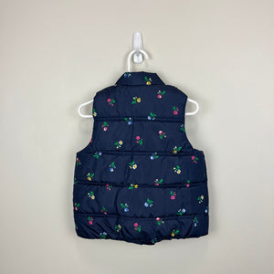 Gap Navy Floral Puffer Vest 4T NWT