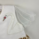 Load image into Gallery viewer, Mini Boden Ivory Swan Tulle Dress with Gold Sequins 6-7
