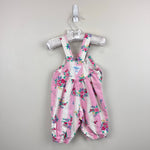 Load image into Gallery viewer, Vintage OshKosh B'Gosh Pink Striped Floral Overalls 3-6 Months USA
