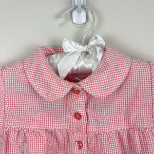 Vintage Gymboree Pink Plaid Flower Dress 6-12 Months