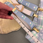 Load image into Gallery viewer, Vintage Blue Green Plaid Teddy Bear Suspender Shorts 18 Months USA
