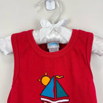 Load image into Gallery viewer, Vintage Carter's Red Sailboat Shortall Romper 12 Months USA
