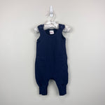 Load image into Gallery viewer, Hanna Andersson Baby French Terry Overalls Navy Blue 60 cm 3-6
