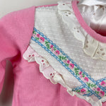 Load image into Gallery viewer, Vintage Carter's Pink Ruffle Lace Coverall Romper 9 Months USA
