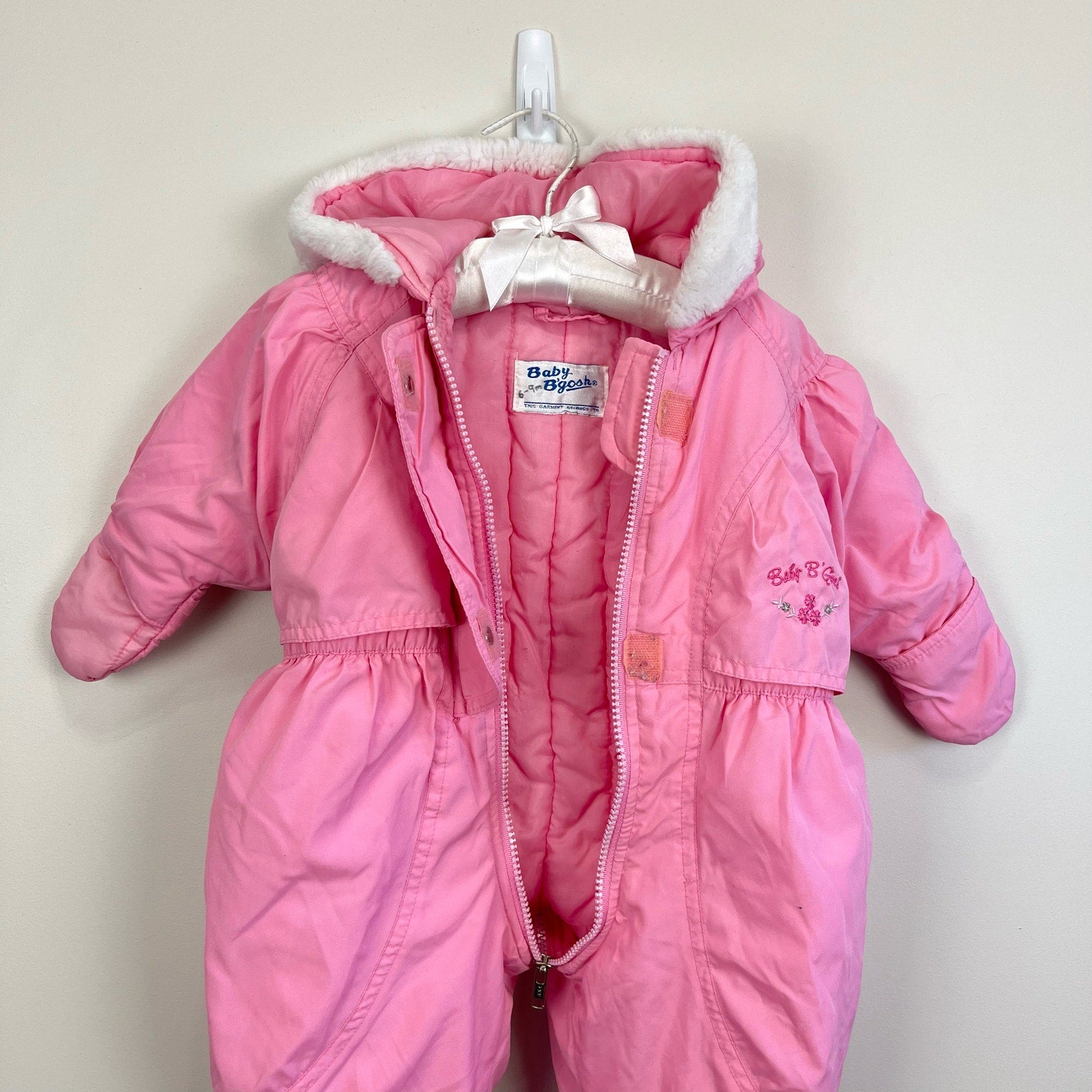 Vintage OshKosh B'gosh Pink Puffy Snowsuit 6-9 Months