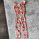 Load image into Gallery viewer, Mayoral Floral Ruffle Jumpsuit 4T
