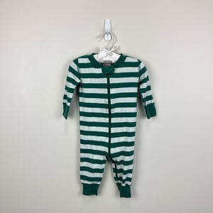 Hanna Andersson Green Striped Pajamas 60 cm 3-6 Months