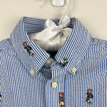 Load image into Gallery viewer, Ralph Lauren Blue Seersucker Bear Button Down Shirt 4T
