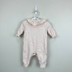 Load image into Gallery viewer, Baby Gap Pink Knitted Ruffle Neck Romper 0-3 Months

