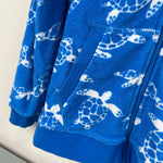 Load image into Gallery viewer, Mini Boden Towelling Zip Hoodie Blue Sea Turtles 9-10
