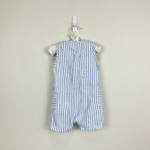 Baby Gap Blue and White Striped Shortie Romper 18-24 Months
