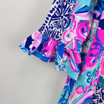 Load image into Gallery viewer, Lilly Pulitzer Girls UPF 50+ Mini Sophie Ruffle Dress in Patch to Match M 6-7
