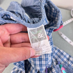Load image into Gallery viewer, Vintage Bunny &amp; Me Chambray Blue Plaid Romper 2T
