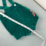 Load image into Gallery viewer, Vintage Green Candy Cane Suspender Shorts 6 Months
