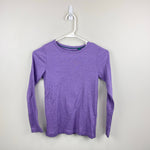 Load image into Gallery viewer, Mini Boden Supersoft Pointelle Long Sleeve T-Shirt Purple 9-10
