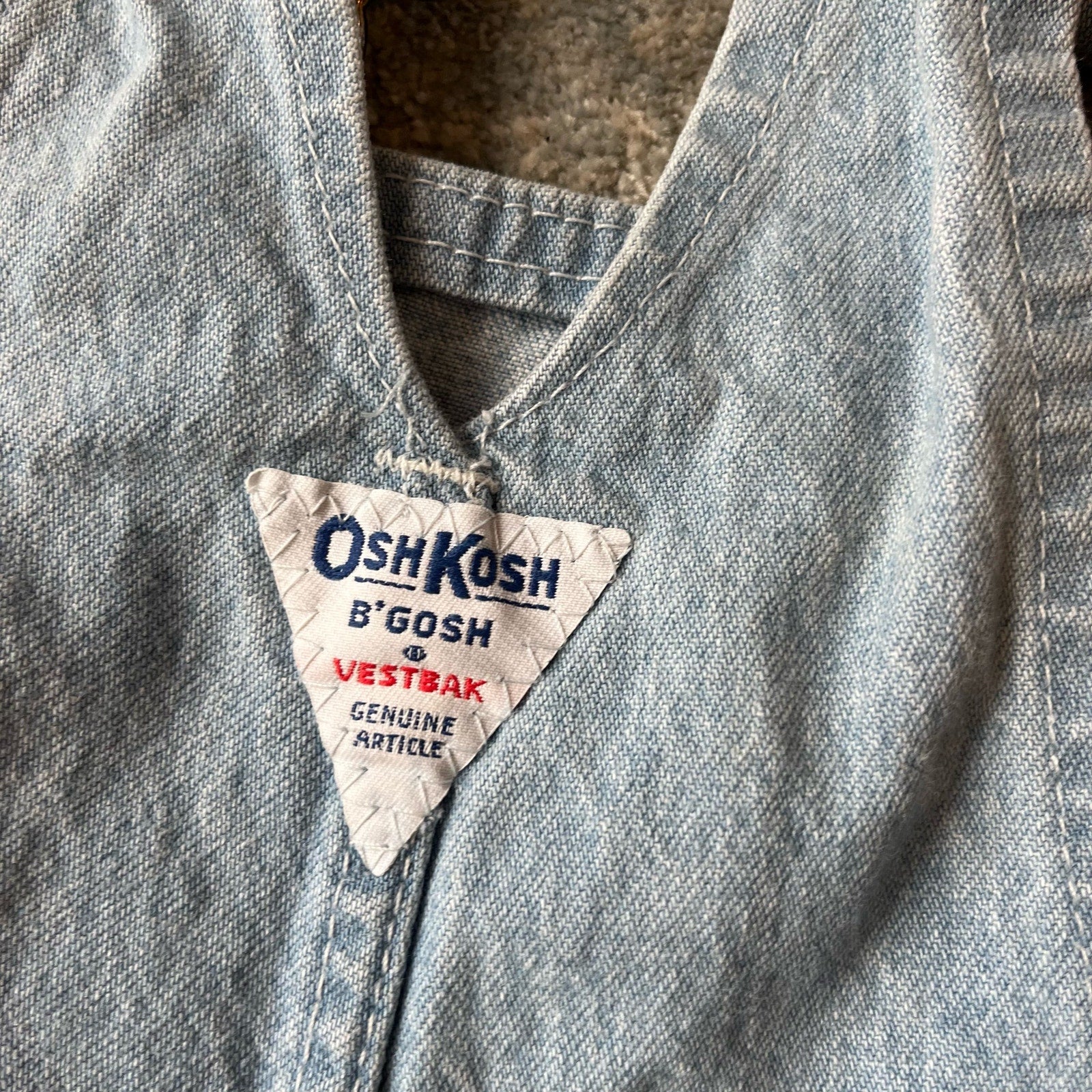 Vintage OshKosh B'gosh Blue Jean Overalls 3T USA