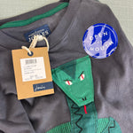 Load image into Gallery viewer, Joules Gray Lift the Flap Applique Chomp Snake T-Shirt 3-4 NWT
