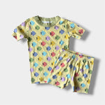 Load image into Gallery viewer, Hanna Andersson Yellow Fish Short John Pajamas 110 cm 5T
