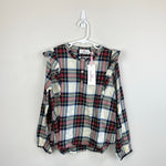 Load image into Gallery viewer, Vineyard Vines Girls' Soft Twill Ruffle Top Royal Stewart Marsh Medium NWT
