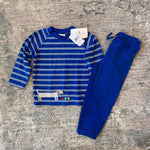 Load image into Gallery viewer, Florence Eiseman Royal Blue Weiner Dog Shirt &amp; French Terry Jog Pants Set 3T NWT
