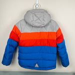 Load image into Gallery viewer, L.L. Bean Kids Down Jacket Colorblock Cobalt Sea M 10-12
