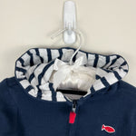 Load image into Gallery viewer, Week-end à la mer Navy Blue Hooded Zip-Up Top 24 Months
