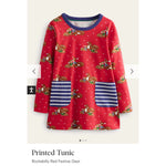 Load image into Gallery viewer, Mini Boden Printed Tunic Rockabilly Red Festive Deer 5-6 NWT
