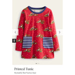 Load image into Gallery viewer, Mini Boden Printed Tunic Rockabilly Red Festive Deer 5-6 NWT
