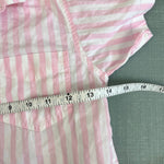 Load image into Gallery viewer, Vintage Esprit Mini Pink Umpire Stripe Short Sleeve Button Up Shirt M

