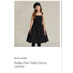 Load image into Gallery viewer, Ralph Lauren Girls Polka Dot Tulle Dress Black 10
