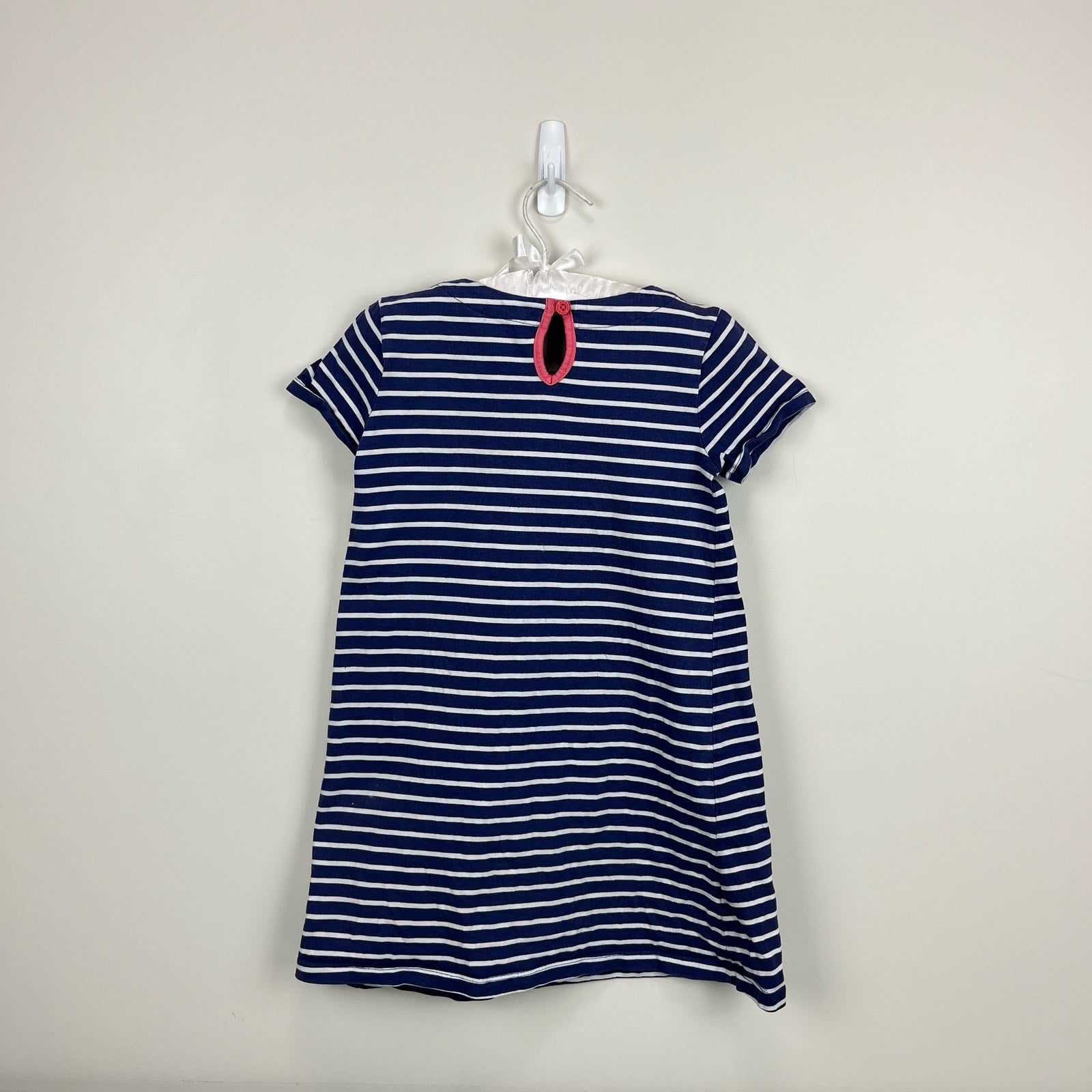 Mini Boden Applique Bunny Rabbit Stripe Dress 6-7