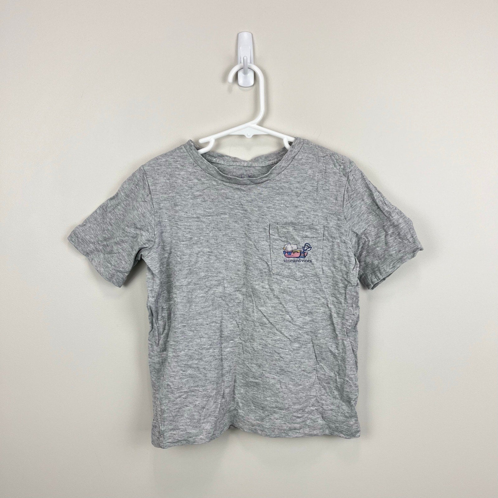 Vineyard Vines Gray Heather Lax Bro Whale Pocket T-Shirt 5T