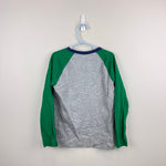 Load image into Gallery viewer, Mini Boden Glowing Space Raglan T-shirt Grey Marl/Green Aliens 7-8
