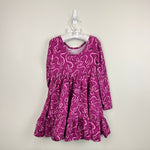 Load image into Gallery viewer, Hanna Andersson Printed Flutter Skater Dress Peek A Bow On Pink Flambe 110 cm 5T
