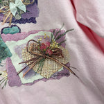 Load image into Gallery viewer, Vintage Tangled Long Sleeve Pink Flower Bouquet T-Shirt 8 USA NWT
