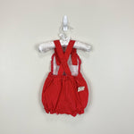 Load image into Gallery viewer, Vintage Red Polka Dot Ruffle Sun Suit Romper 3-6 Months NWT
