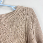 Load image into Gallery viewer, Happily Grey Kids Tan Cable Knit Sweater M 7/8
