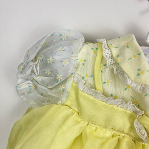 Vintage Yellow Ruffle Lace Daisy Dress 18 Months