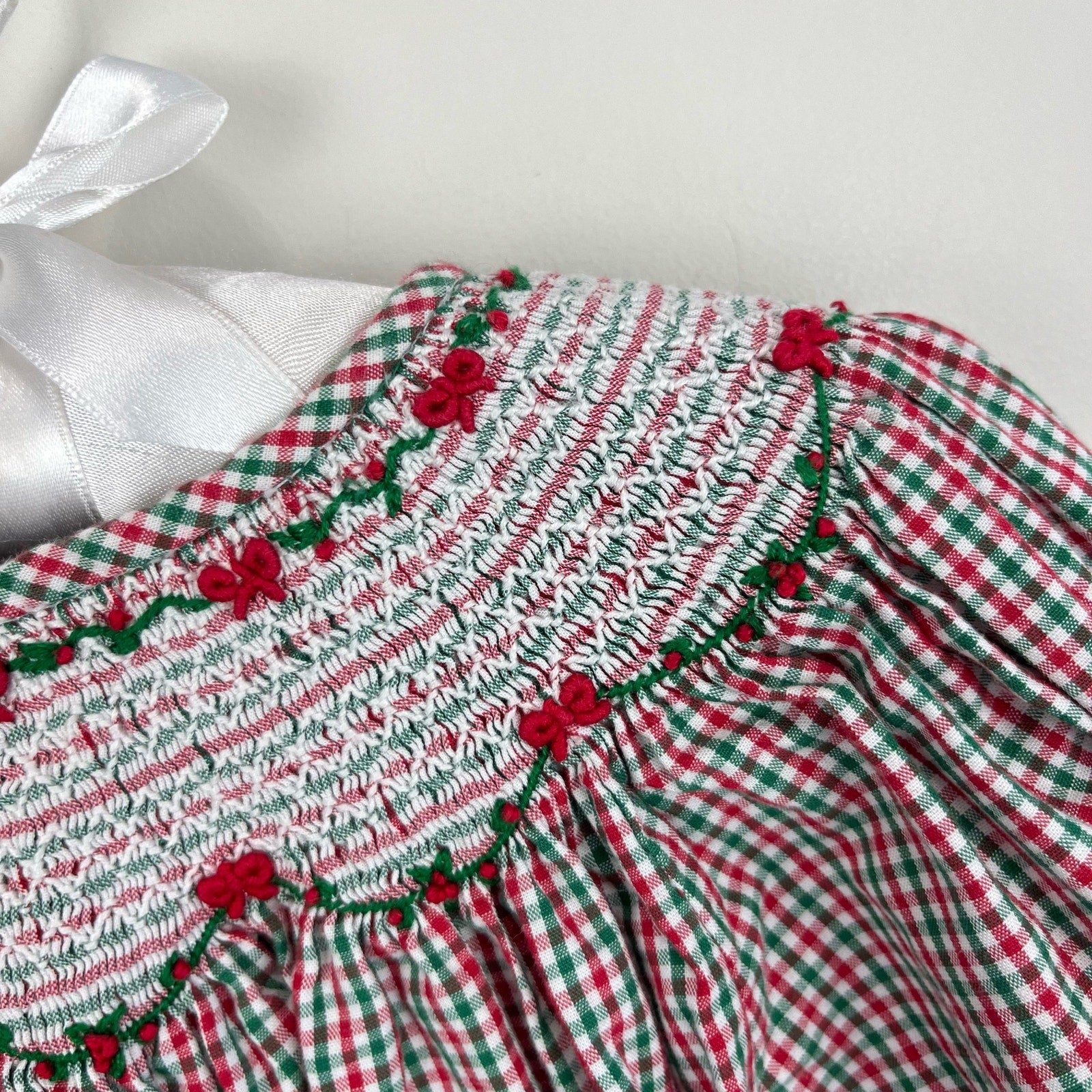 Strasburg Christmas Smocked Bishop Dress 3T