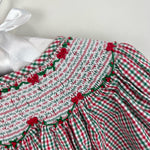 Load image into Gallery viewer, Strasburg Christmas Smocked Bishop Dress 3T
