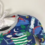 Load image into Gallery viewer, Mini Boden Long Sleeve Bodysuit Starboard Blue Dinos 18-24 Months
