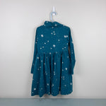 Load image into Gallery viewer, Hanna Andersson Long Sleeve Sparkle Dress Silver Stardust Everglade 120 cm 6-7
