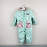 Load image into Gallery viewer, Patagonia Baby Reversible Puff-Ball Bunting Mint Green Town 3-6 Months
