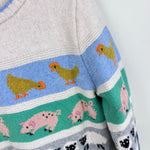 Load image into Gallery viewer, Mini Boden All Over Fair Isle Sweater Easter Farm Animals 7-8
