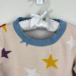 Load image into Gallery viewer, Mini Boden Cosy Printed Sweatshirt Dress Sandpiper Multi Star 6-7
