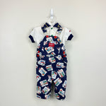 Load image into Gallery viewer, Vintage OshKosh B'gosh Worldwide Traveler Overalls Set 3-6 Months USA
